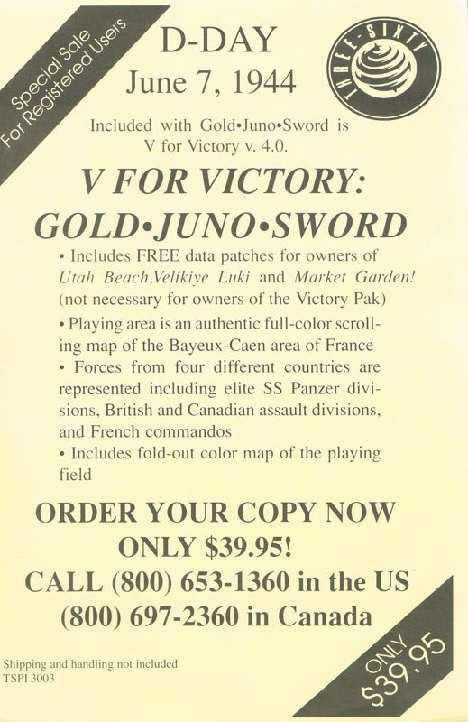 Advertisement for V for Victory: Victory Pak (DOS)
