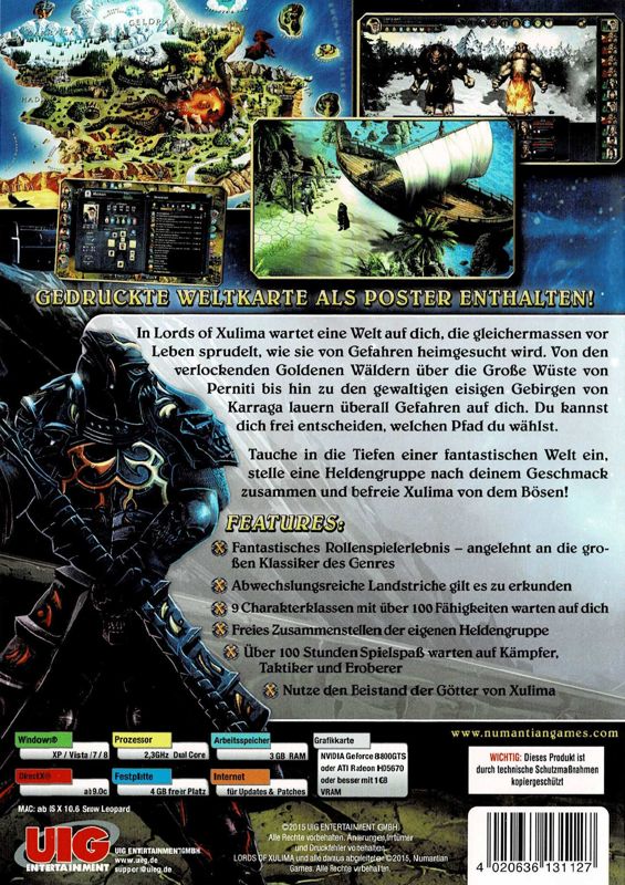 Back Cover for Lords of Xulima (Macintosh and Windows)