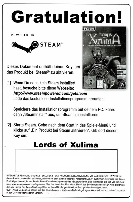 Extras for Lords of Xulima (Macintosh and Windows): Steam Key