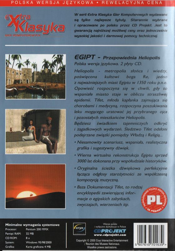Back Cover for Egypt II: The Heliopolis Prophecy (Windows) (eXtra Klasyka release)