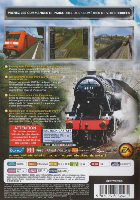 Back Cover for Rail Simulator (Windows)