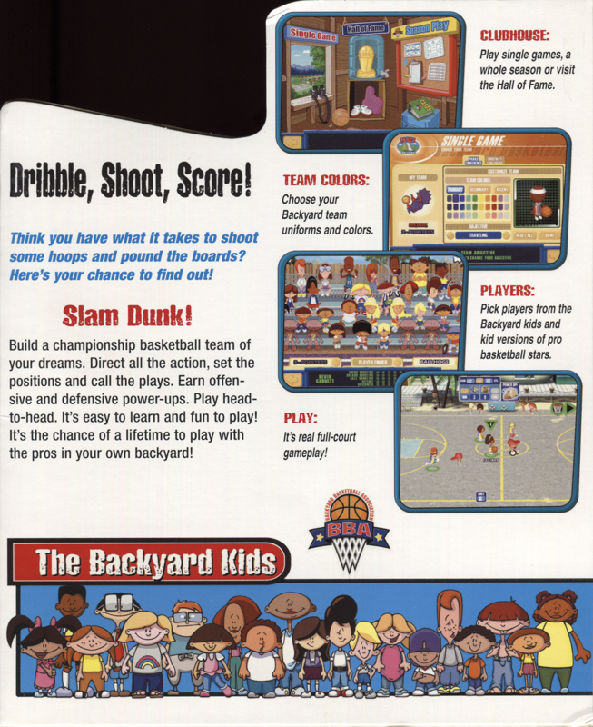 Inside Cover for Backyard Basketball (Macintosh and Windows): Left