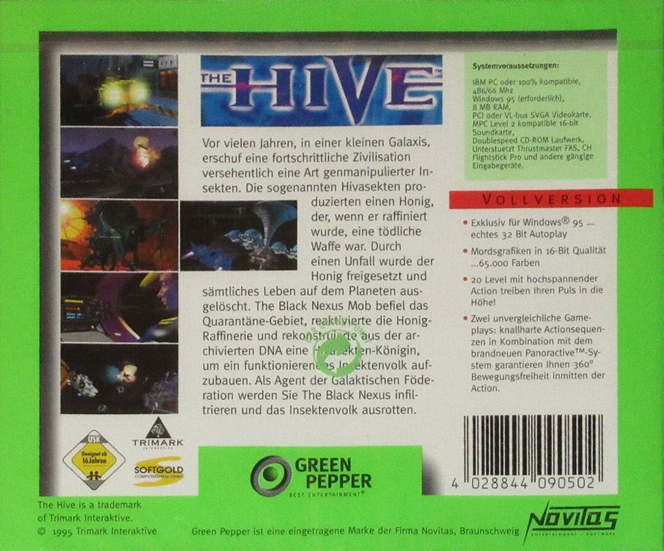 Back Cover for The Hive (Windows) (Green Pepper release)