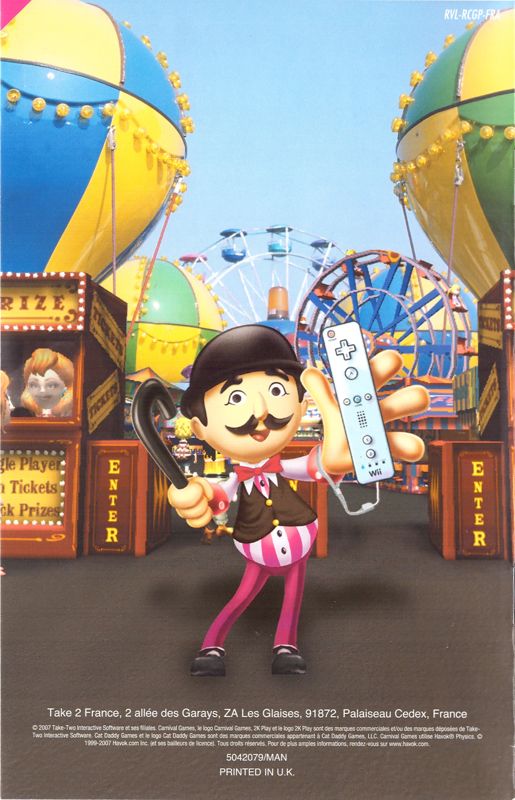 Manual for Carnival Games (Wii): back