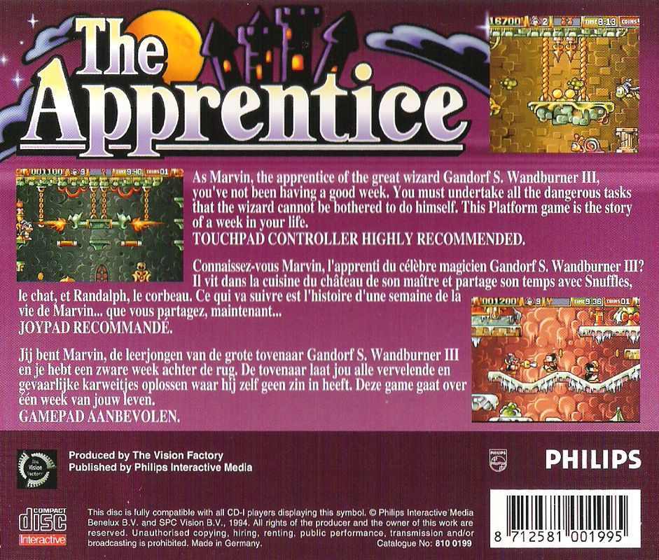 Back Cover for The Apprentice (CD-i)