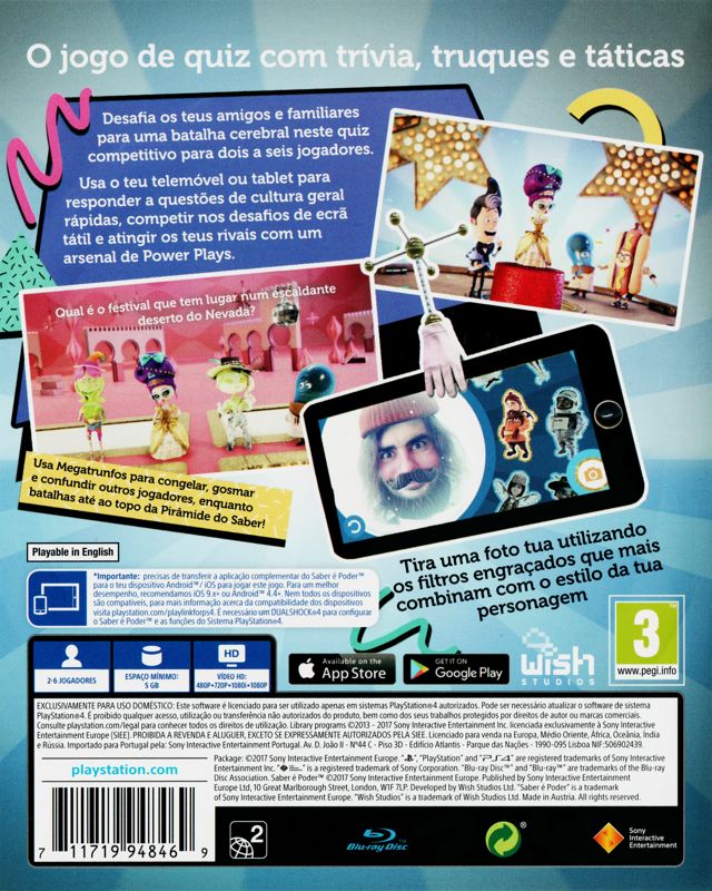 Back Cover for Knowledge is Power (PlayStation 4)