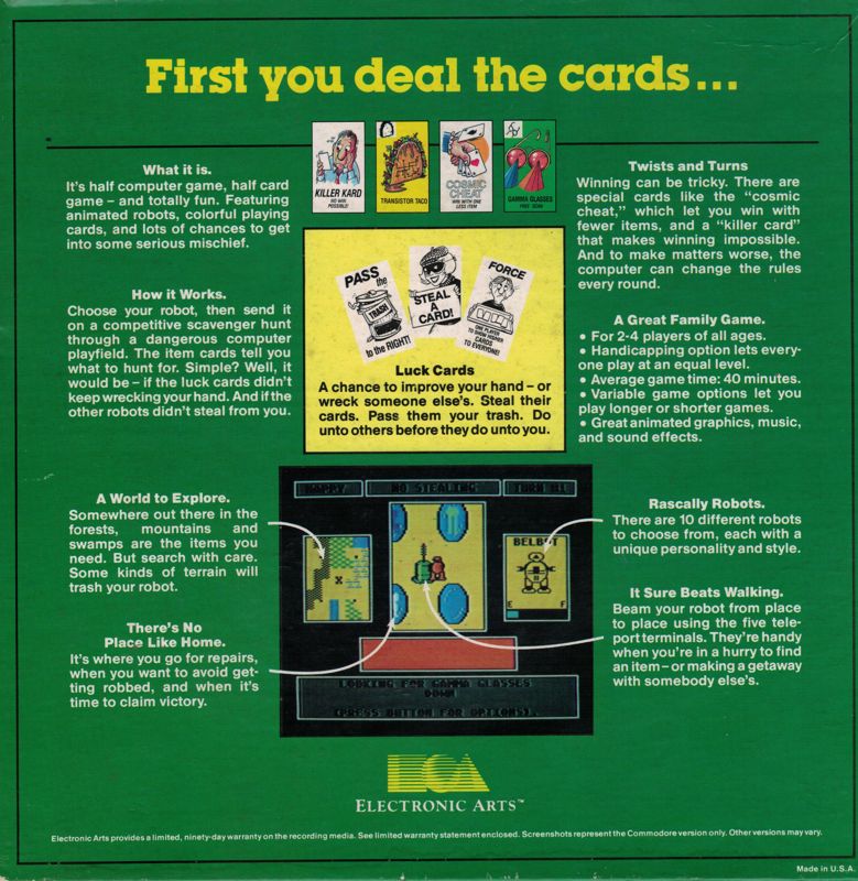 Back Cover for Robot Rascals (DOS)