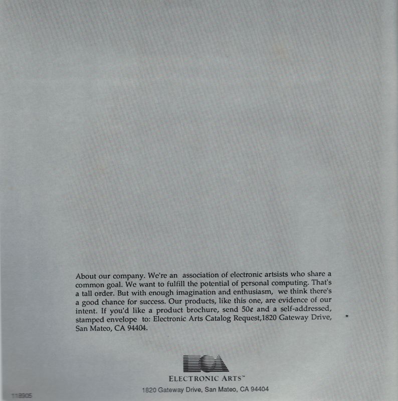 Manual for Robot Rascals (DOS): Back
