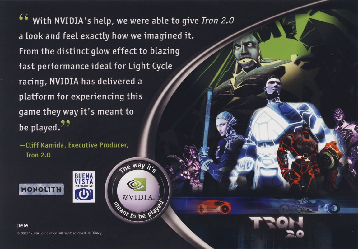 Advertisement for Tron 2.0 (Windows): Nvidia - Back