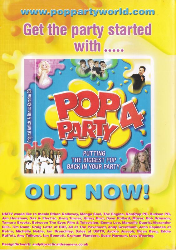 Inside Cover for The Pop Party Game (DVD Player): Left