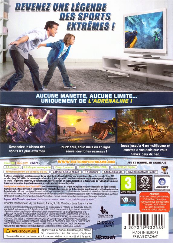 Back Cover for MotionSports Adrenaline (Xbox 360)