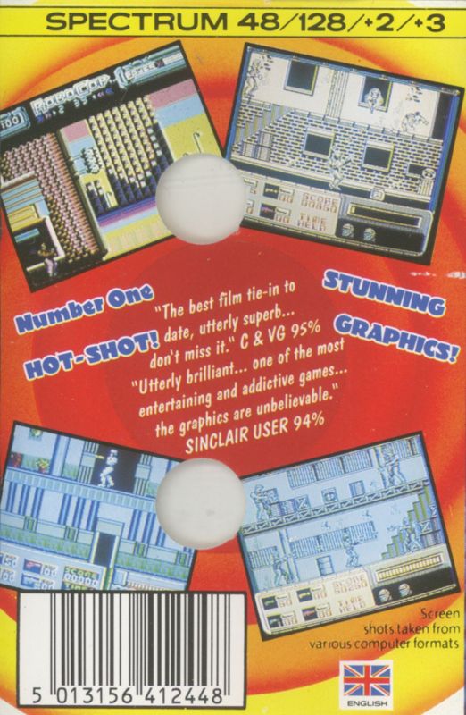 Back Cover for RoboCop (ZX Spectrum) (Budget re-release)