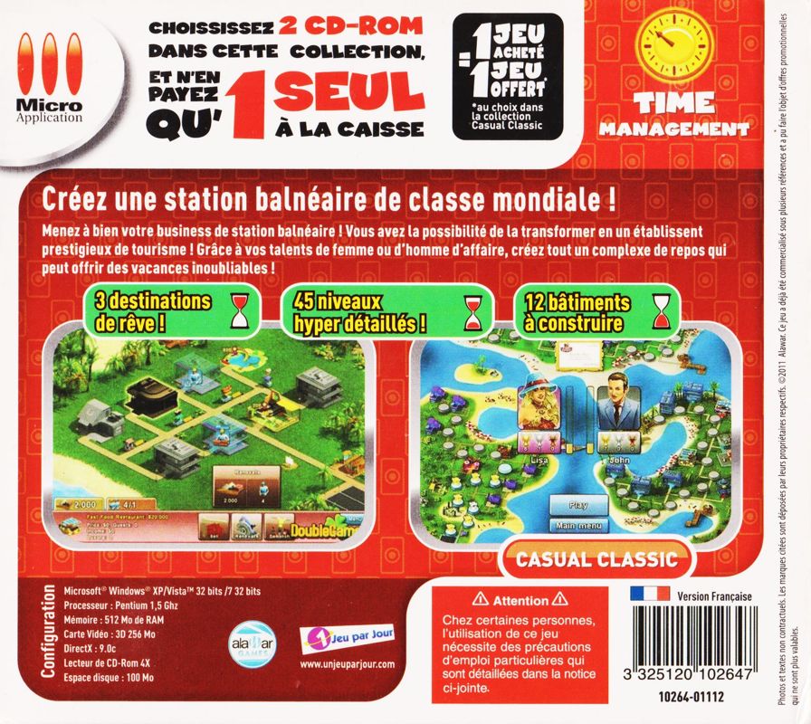 Back Cover for Summer Resort Mogul (Windows) (Casual Classic release (Micro Application 2011))