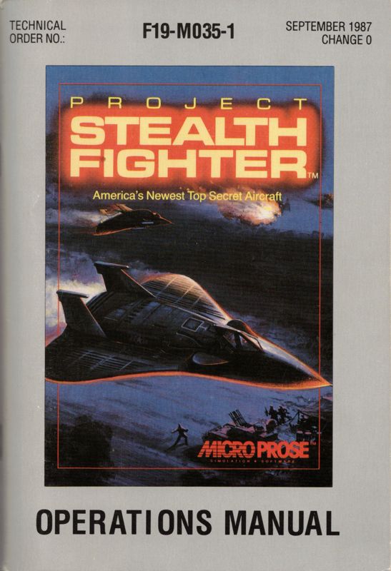 Manual for Project Stealth Fighter (Commodore 64): Front