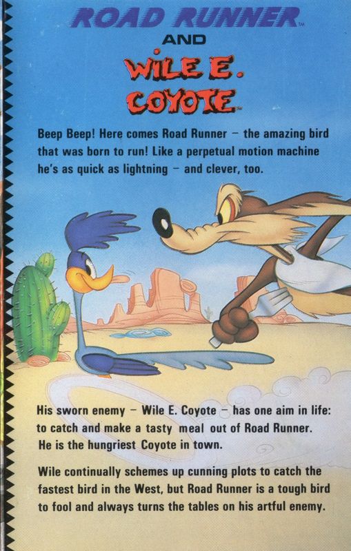 Inside Cover for Road Runner and Wile E. Coyote (ZX Spectrum)