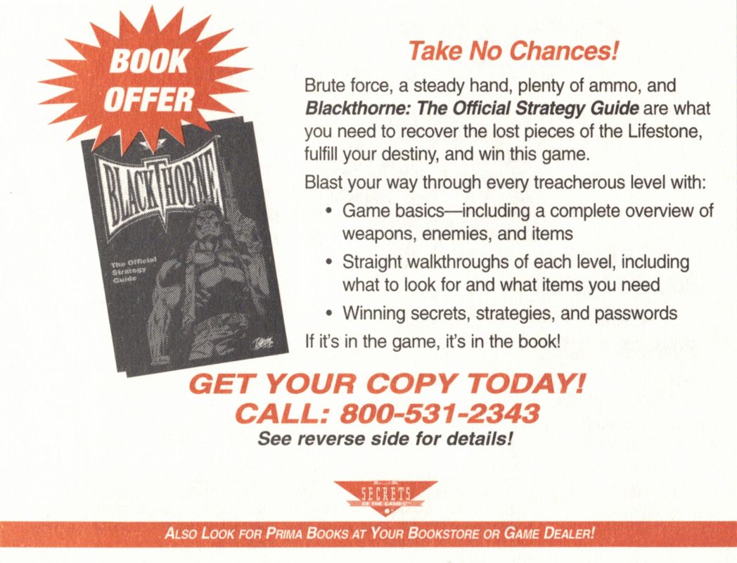 Advertisement for Blackthorne (DOS): Strategy Guide - Front