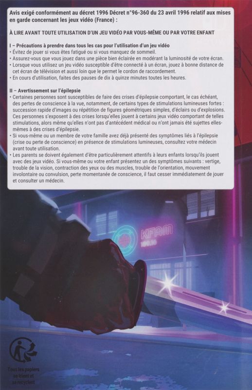 Inside Cover for Killer Frequency (Nintendo Switch): Left