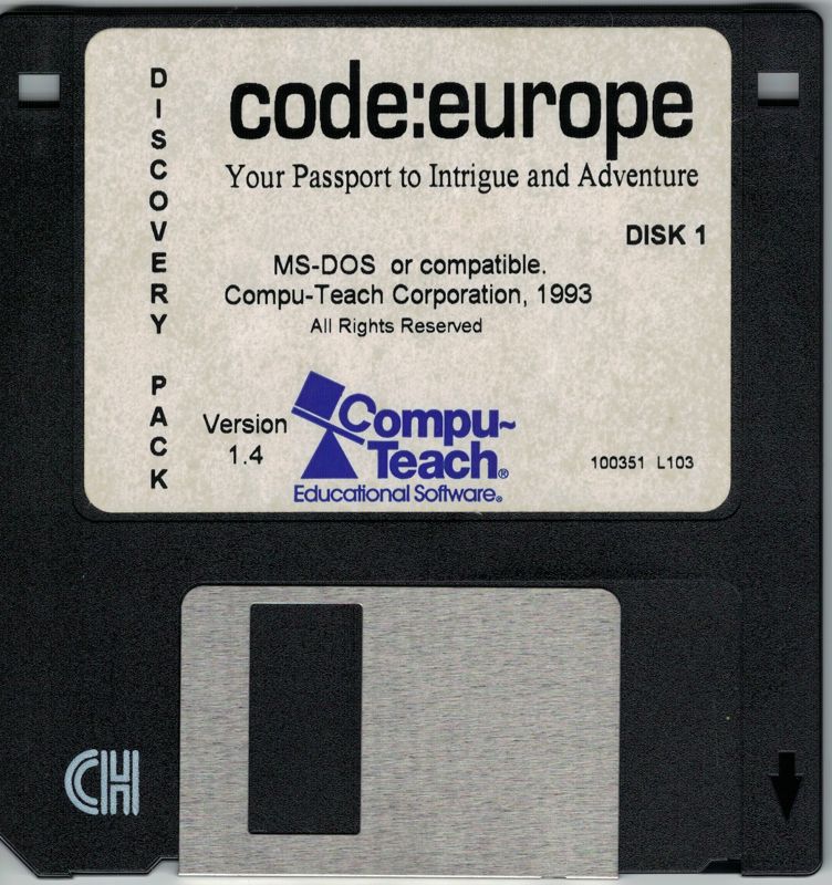 Media for Code: Europe (DOS) (1994 Release (version 1.4)): Disk 1