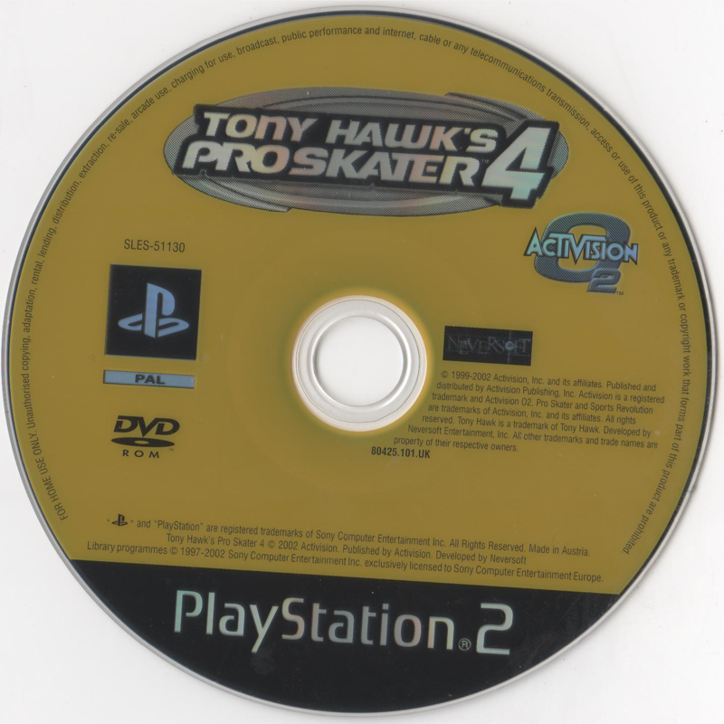 Tony Hawk's Pro Skater 4 (Sony PlayStation 2, 2002) for sale