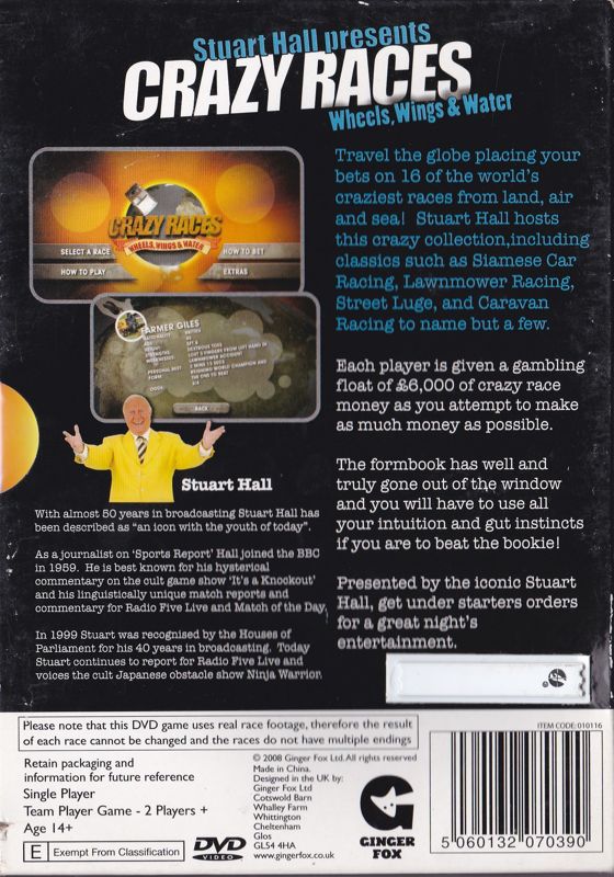 Back Cover for Crazy Races: Wheels, Wings & Water (DVD Player)