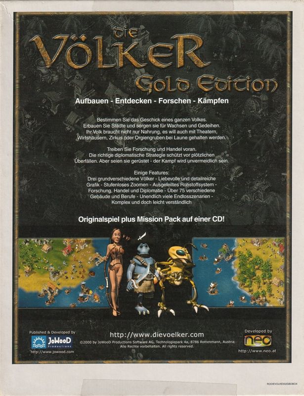 Back Cover for Die Völker: Gold Edition (Windows) (Best of Infogrames release)