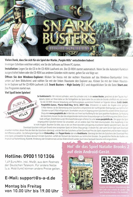 Manual for Snark Busters: High Society (Windows) (Purple Hills release)