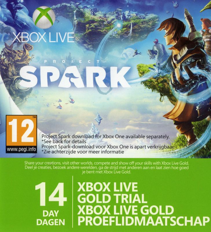 Other for Project Spark: Starter Pack (Xbox One): Xbox Live Gold trial (front)