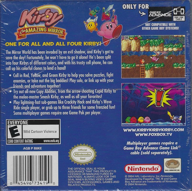 Back Cover for Kirby & The Amazing Mirror (Game Boy Advance)