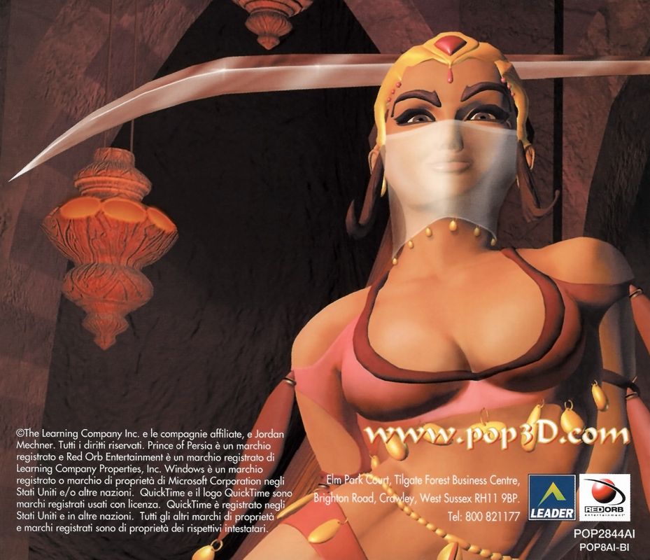 Other for Prince of Persia 3D (Windows): Jewel Case - Back