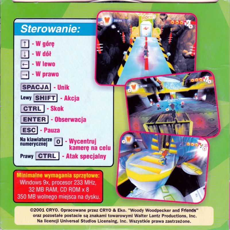 Back Cover for Woody Woodpecker: Escape from Buzz Buzzard Park (Windows) (Released by magazine CyberMycha in April 2004)