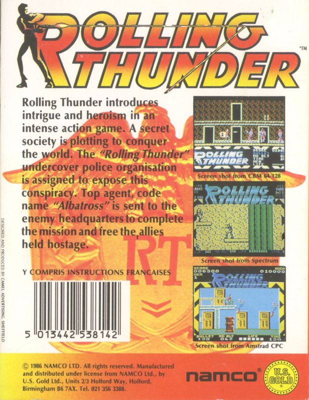 Back Cover for Rolling Thunder (ZX Spectrum)