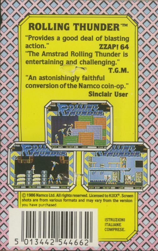 Back Cover for Rolling Thunder (ZX Spectrum) (Budget re-release)