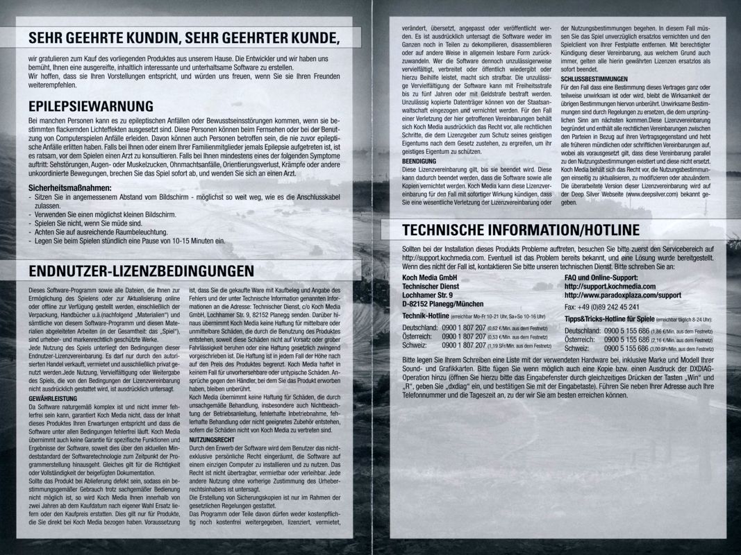 Inside Cover for Hearts of Iron IV (Windows): Health/Safety/Warranty Info with Steam-Key - Outside