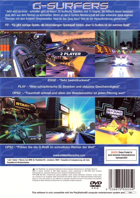 Back Cover for HSX: HyperSonic.Xtreme (PlayStation 2) (re-release)