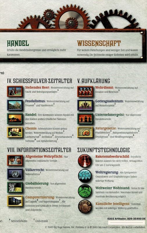 Rise of Nations cover or packaging material - MobyGames