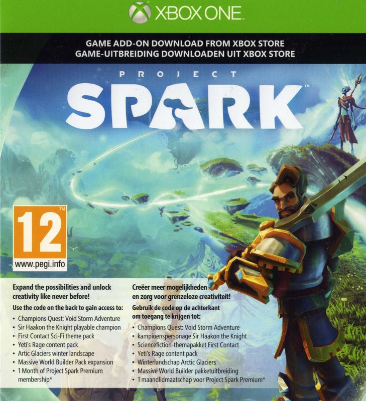 Other for Project Spark: Starter Pack (Xbox One): DLC voucher (front)