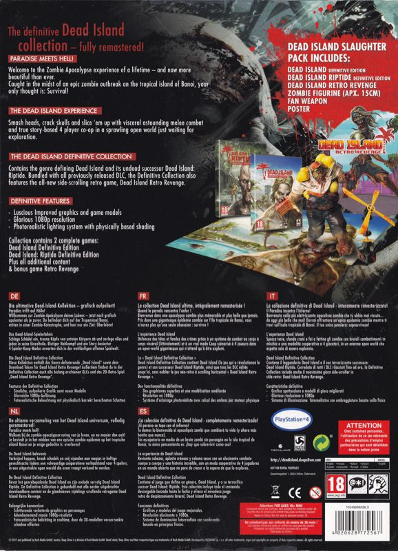 Back Cover for Dead Island: Definitive Collection (Slaughter Pack) (PlayStation 4)