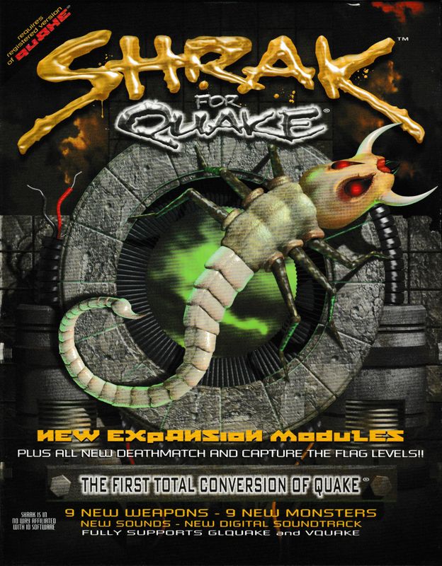 Front Cover for Shrak for Quake (DOS and Windows)