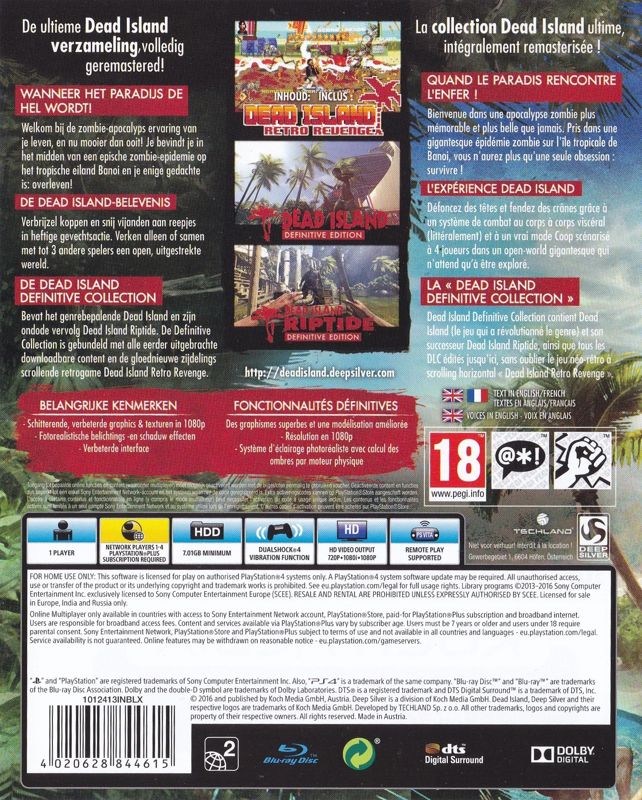 Other for Dead Island: Definitive Collection (Slaughter Pack) (PlayStation 4): Keep Case - Back