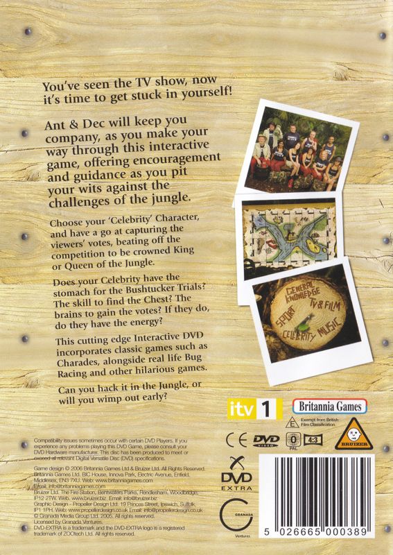 Back Cover for I'm a Celebrity Get Me Out of Here! (DVD Player)
