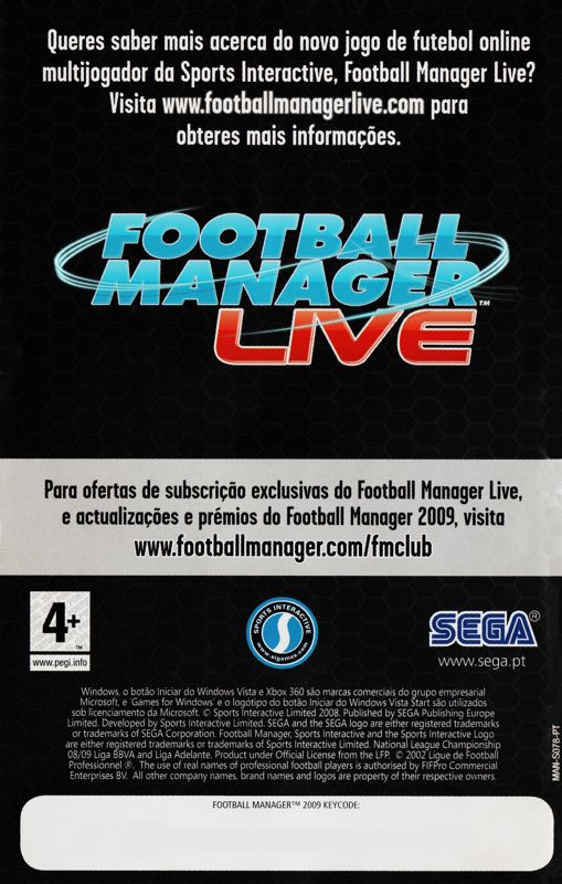 Manual for Worldwide Soccer Manager 2009 (Macintosh and Windows): Back