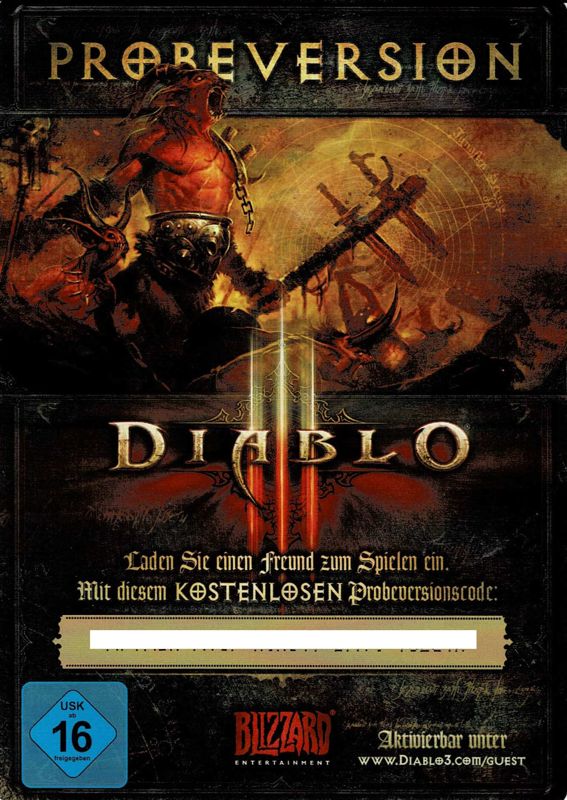 Extras for Diablo III: Reaper of Souls (Macintosh and Windows): Extras Guest Pass - Diablo III - Front