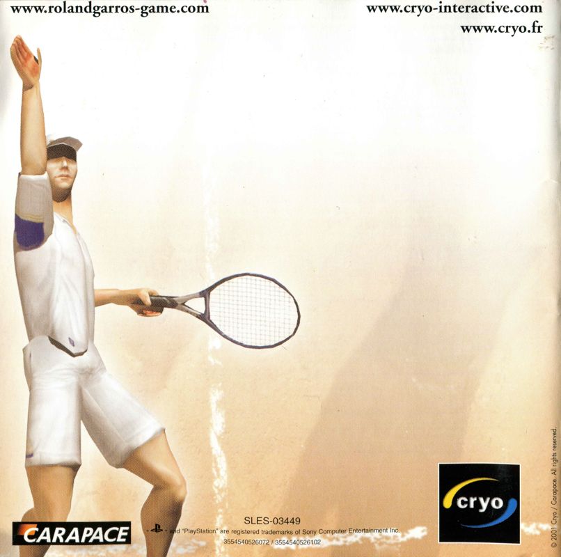 Roland Garros French Open 2001 cover or packaging material - MobyGames