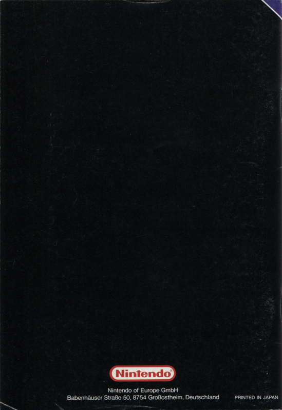 Manual for The Legend of Zelda: A Link to the Past (SNES): Back