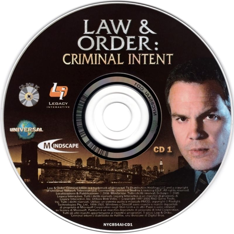Media for Law & Order: Criminal Intent (Windows): Disc 1