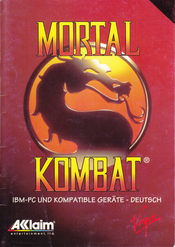 Manual for Mortal Kombat (DOS): Front