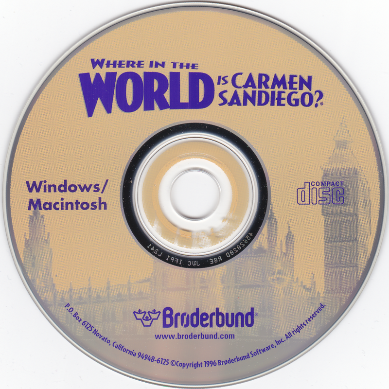 Media for Where in the World is Carmen Sandiego? (Macintosh and Windows and Windows 3.x)