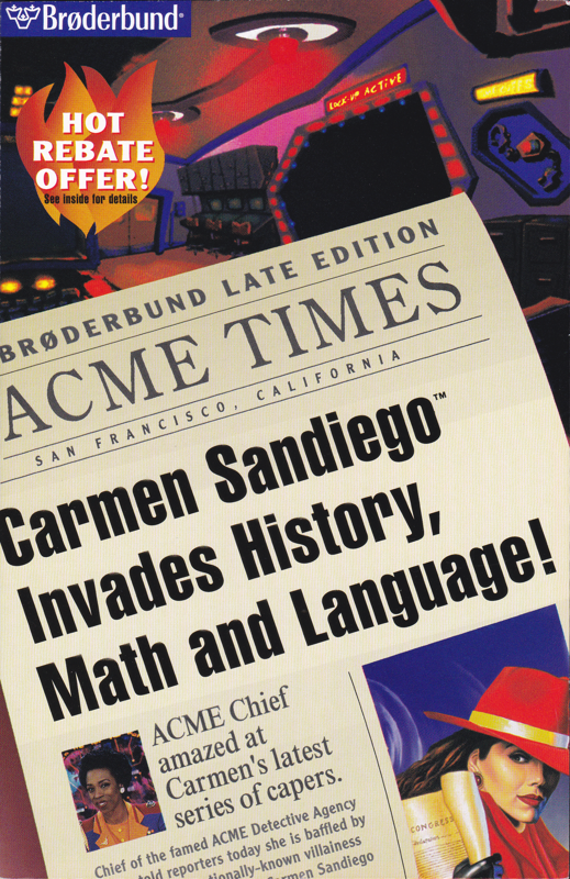 Advertisement for Where in the World is Carmen Sandiego? (Macintosh and Windows and Windows 3.x): Catalogue - Front