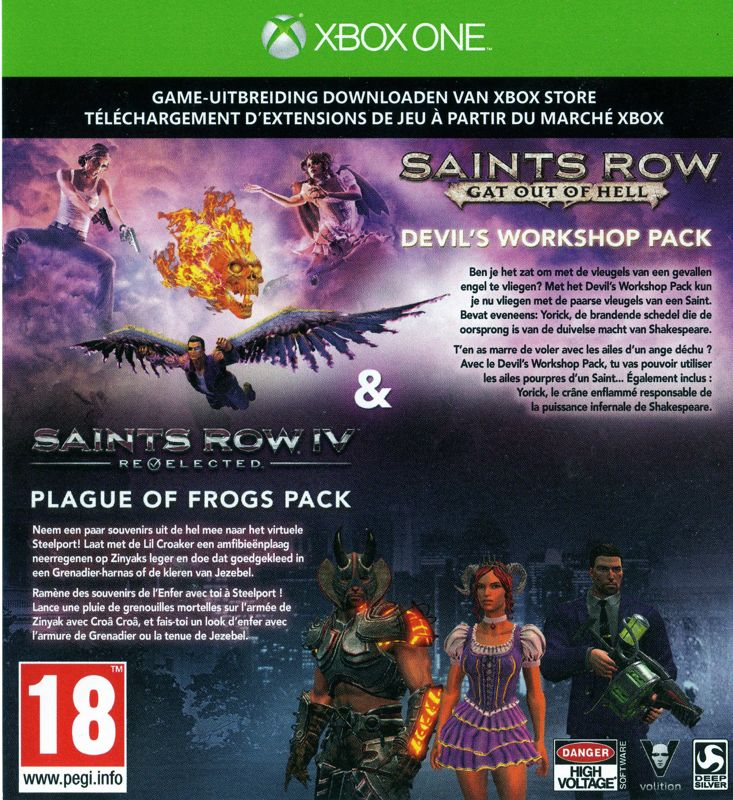 Other for Saints Row IV: Re-Elected & Gat Out of Hell (First Edition) (Xbox One): DLC voucher (front)