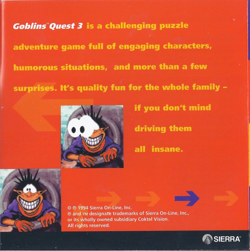 Other for Goblins Quest 3 (DOS) (CD-ROM release): Jewel Case - Inside